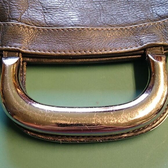 Maurizio Taiuti Foldover Leather Silver tone Metal Handles Crossbody Strap - Picture 7 of 13